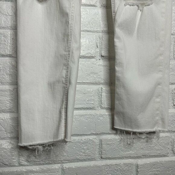 Rag & Bone Dre Low Rise Ankle Slim Boyfriend Jeans White Distressed size 26 - Picture 3 of 7
